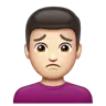 Man Frowning: Light Skin Tone Emoji 🙍🏻‍♂️ image - WhatsApp style