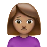 Woman Frowning: Medium Skin Tone Emoji 🙍🏽‍♀️ image - Apple style