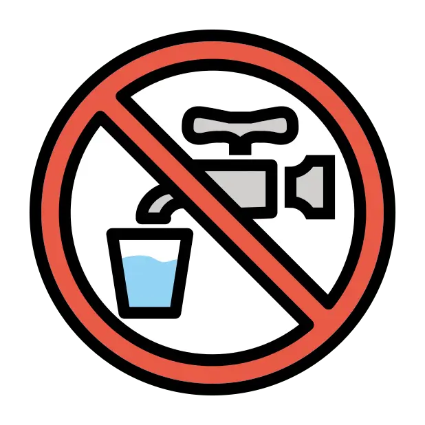 Simbolo dell'acqua non potabile