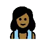 Woman In Steamy Room: Medium-Dark Skin Tone Emoji 🧖🏾‍♀️ image - OpenMoji style