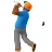 Man Golfing: Medium-Dark Skin Tone