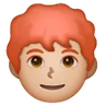 Man: Medium-Light Skin Tone, Red Hair Emoji 👨🏼‍🦰 image - Samsung style