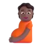 Pregnant Person: Medium-Dark Skin Tone Emoji 🫄🏾 image - Microsoft 3D Fluent style