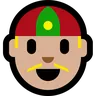 Person With Skullcap: Medium-Light Skin Tone Emoji 👲🏼 image - Microsoft Windows 10 Segoe UI Emoji style