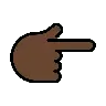 Backhand Index Pointing Right: Dark Skin Tone Emoji 👉🏿 image - OpenMoji style