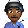 Man Factory Worker: Medium-Dark Skin Tone Emoji 👨🏾‍🏭 image - Apple style