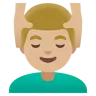 Man Getting Massage: Medium-Light Skin Tone Emoji 💆🏼‍♂️ image - Google Noto Color style