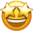 咧嘴笑的脸与星眼睛