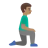 Man Kneeling Facing Right: Medium Skin Tone Emoji 🧎🏽‍♂️‍➡️ image - Google Noto Color style
