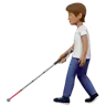 Person With White Cane: Medium Skin Tone Emoji 🧑🏽‍🦯 image - Apple style