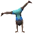 Man Cartwheeling: Dark Skin Tone