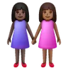 Women Holding Hands: Medium-Dark Skin Tone, Dark Skin Tone Emoji 👩🏾‍🤝‍👩🏿 image - Samsung style