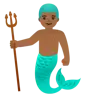 Merman: Medium-Dark Skin Tone Emoji 🧜🏾‍♂️ image - Google Noto Color style