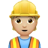 Construction Worker: Medium-Light Skin Tone Emoji 👷🏼 image - Apple style