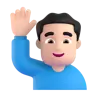 Man Raising Hand: Light Skin Tone Emoji 🙋🏻‍♂️ image - Microsoft 3D Fluent style