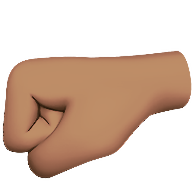 Left-Facing Fist: Medium Skin Tone