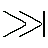 黒いバー右向き二重三角形