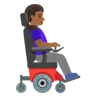 Woman In Motorized Wheelchair Facing Right: Medium-Dark Skin Tone Emoji 👩🏾‍🦼‍➡️ image - Google Noto Color style