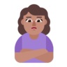 Woman Pouting: Medium Skin Tone Emoji 🙎🏽‍♀️ image - Microsoft Classic 2D style