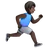 Man Running Facing Right: Dark Skin Tone