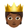 Person With Crown: Medium-Dark Skin Tone Emoji 🫅🏾 image - Apple style