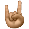 Sign Of The Horns: Medium Skin Tone Emoji 🤘🏽 image - Samsung style