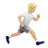 Person Running Facing Right: Medium-Light Skin Tone