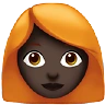 Woman: Dark Skin Tone, Red Hair Emoji 👩🏿‍🦰 image - Apple style