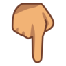 Backhand Index Pointing Down: Medium Skin Tone Emoji 👇🏽 image - Emojidex style