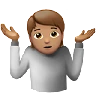 Person Shrugging: Medium Skin Tone Emoji 🤷🏽 image - Apple style