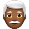 Man: Medium-Dark Skin Tone, White Hair Emoji 👨🏾‍🦳 image - Apple style