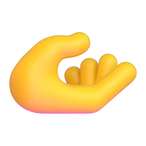 손바닥을 위로 향한 손