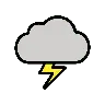 Cloud With Lightning Emoji 🌩 image - OpenMoji style
