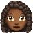 Woman: Medium-Dark Skin Tone, Curly Hair