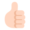 Thumbs Up: Light Skin Tone Emoji 👍🏻 image - Microsoft Classic 2D style