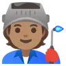 Factory Worker: Medium Skin Tone Emoji 🧑🏽‍🏭 image - Google Noto Color style
