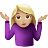 Woman Shrugging: Medium-Light Skin Tone