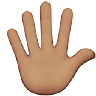 Hand With Fingers Splayed: Medium Skin Tone Emoji 🖐🏽 image - Apple style