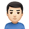 Man Pouting: Light Skin Tone Emoji 🙎🏻‍♂️ image - Apple style
