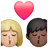 Kiss: Woman, Man, Medium-Light Skin Tone, Dark Skin Tone