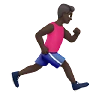 Man Running Facing Right: Dark Skin Tone Emoji 🏃🏿‍♂️‍➡️ image - Apple style