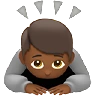 Person Bowing: Medium-Dark Skin Tone Emoji 🙇🏾 image - Apple style