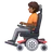 Person In Motorized Wheelchair: Medium-Dark Skin Tone