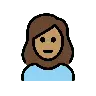Woman: Medium Skin Tone Emoji 👩🏽 image - OpenMoji style