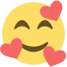 Emoji Fața zâmbitoare cu ochii zâmbitori și trei inimi 🥰 image - EmojiTwo style