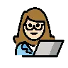 Woman Technologist: Light Skin Tone Emoji 👩🏻‍💻 image - OpenMoji style