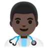 Man Health Worker: Dark Skin Tone Emoji 👨🏿‍⚕️ image - Google Noto Color style