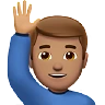 Man Raising Hand: Medium Skin Tone Emoji 🙋🏽‍♂️ image - Apple style