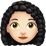 Woman: Light Skin Tone, Curly Hair Emoji 👩🏻‍🦱 image - Apple style
