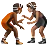 People Wrestling: Medium-Dark Skin Tone, Medium Skin Tone